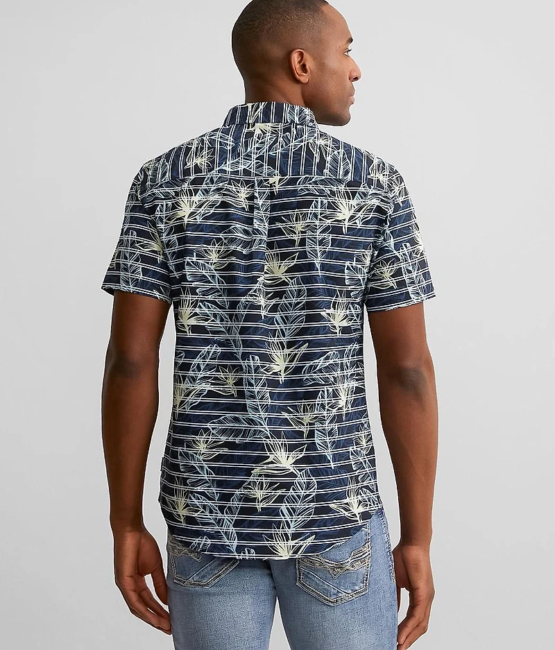 Tropical Striped Performance Stretch Shirt