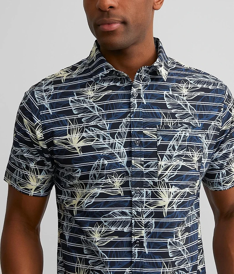 Tropical Striped Performance Stretch Shirt