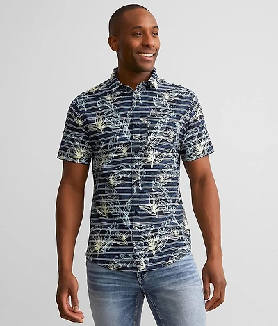 Tropical Striped Performance Stretch Shirt