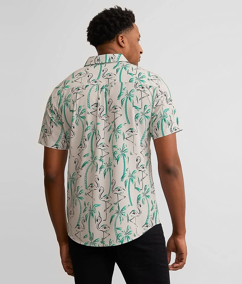 Flamingo Print Performance Stretch Shirt