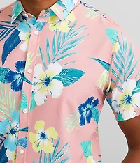 Tropical Print Performance Stretch Shirt