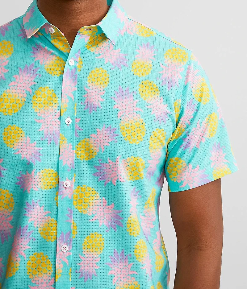 Tropical Print Performance Stretch Shirt