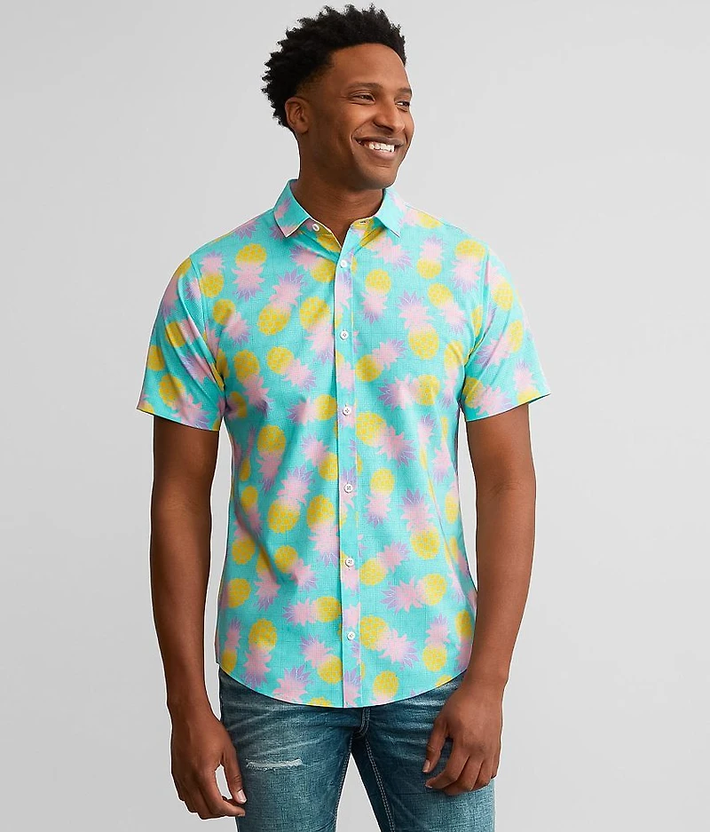 Tropical Print Performance Stretch Shirt
