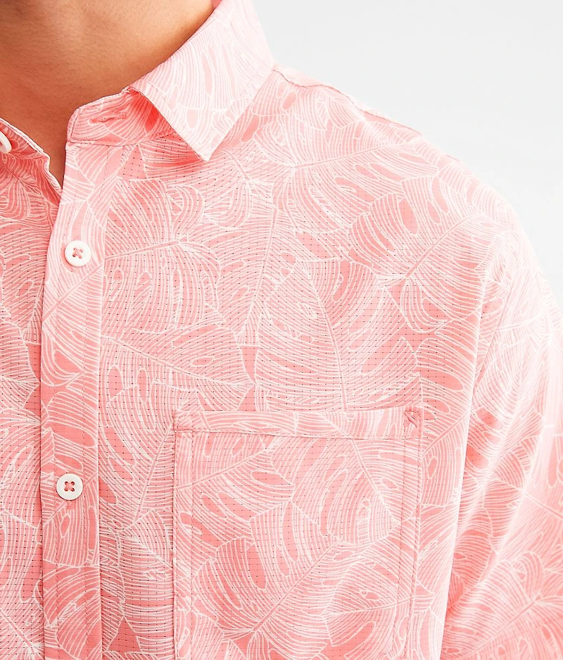 Tropical Leaf Performance Stretch Shirt
