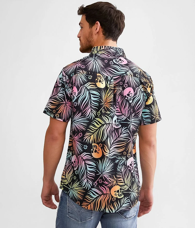 Tropical Skull Performance Stretch Shirt