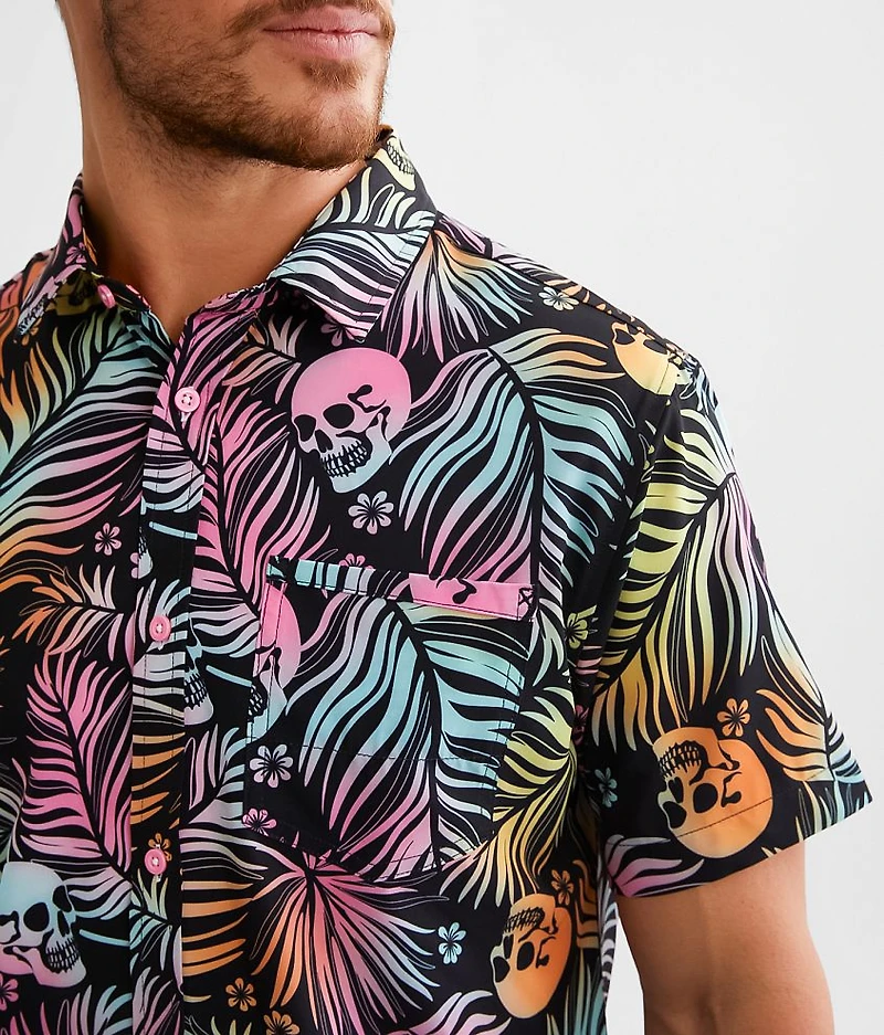 Tropical Skull Performance Stretch Shirt