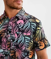 Tropical Skull Performance Stretch Shirt