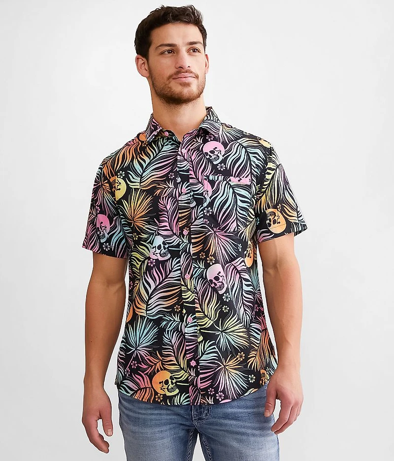 Tropical Skull Performance Stretch Shirt