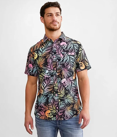 Tropical Skull Performance Stretch Shirt