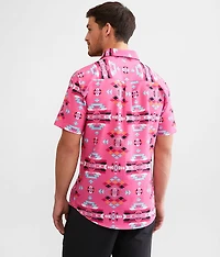 Retro Print Performance Stretch Shirt