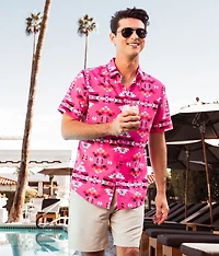 Retro Print Performance Stretch Shirt