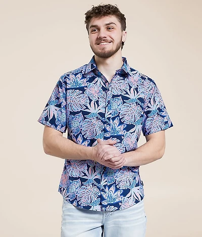 Tropical Seersucker Athletic Performance Shirt