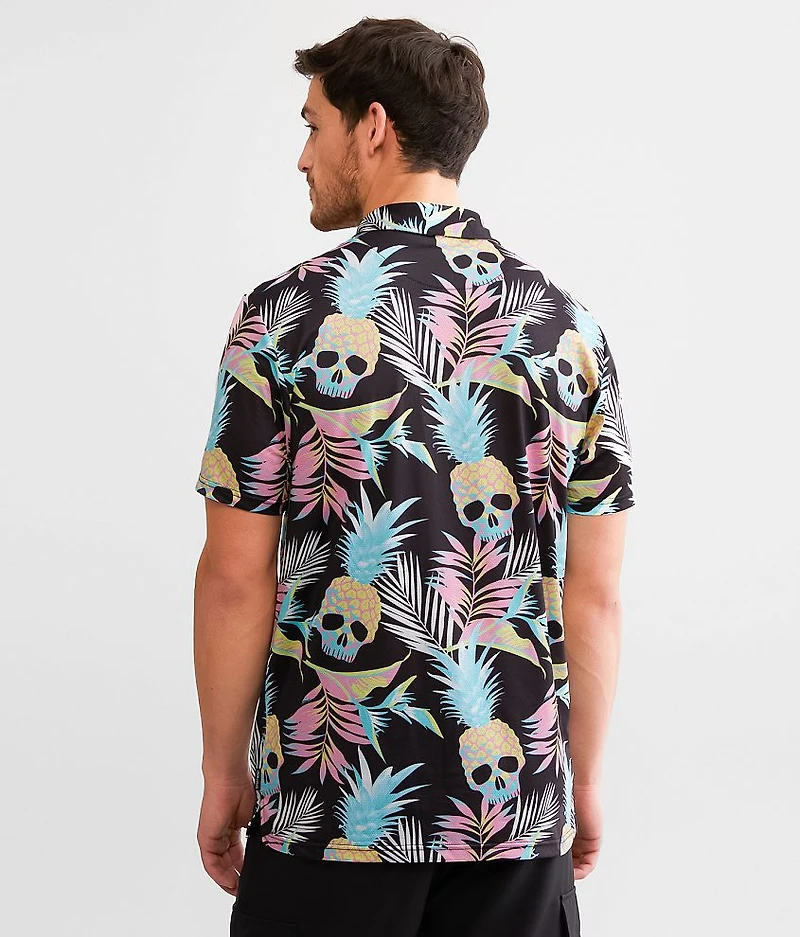 Tropical Skull Performance Polo
