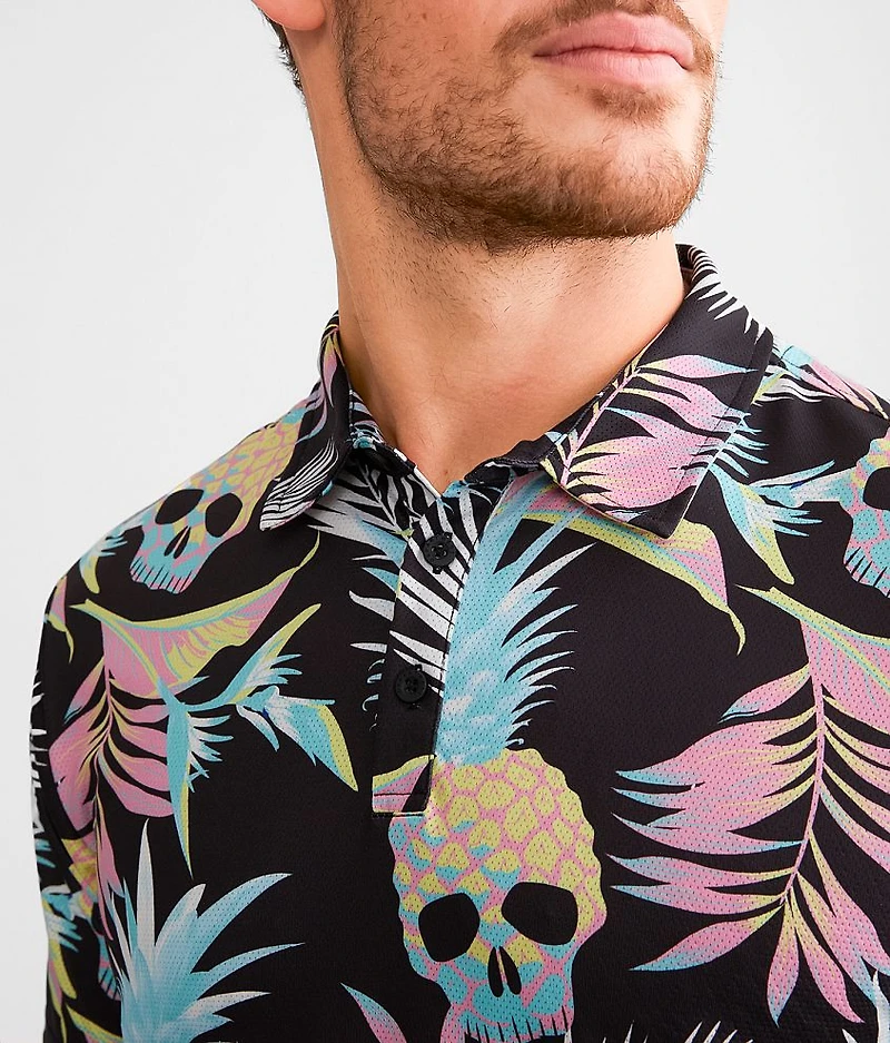 Tropical Skull Performance Polo
