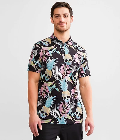 Tropical Skull Performance Polo