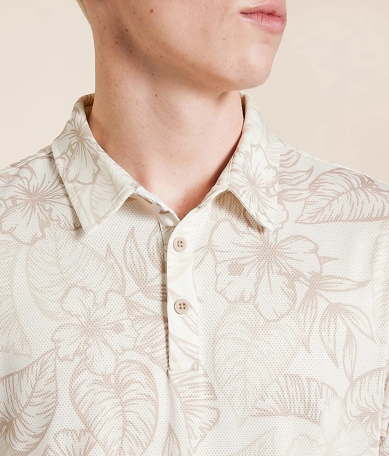 Tropical Floral Performance Polo