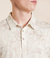 Tropical Floral Performance Polo