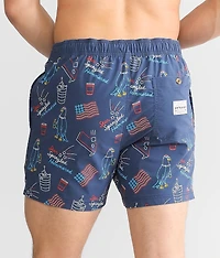 Star Spangle Hammered Stretch Swim Trunks
