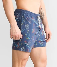 Star Spangle Hammered Stretch Swim Trunks
