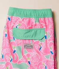 Flockin Aye Happy Stretch Swim Trunks