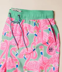 Flockin Aye Happy Stretch Swim Trunks