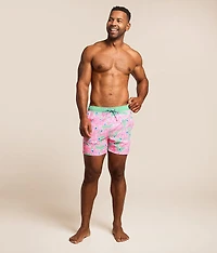 Flockin Aye Happy Stretch Swim Trunks