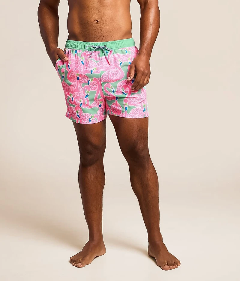 Flockin Aye Happy Stretch Swim Trunks