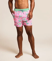 Flockin Aye Happy Stretch Swim Trunks