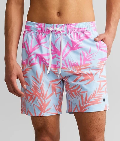 Tropical Neon Stretch Swim Trunks