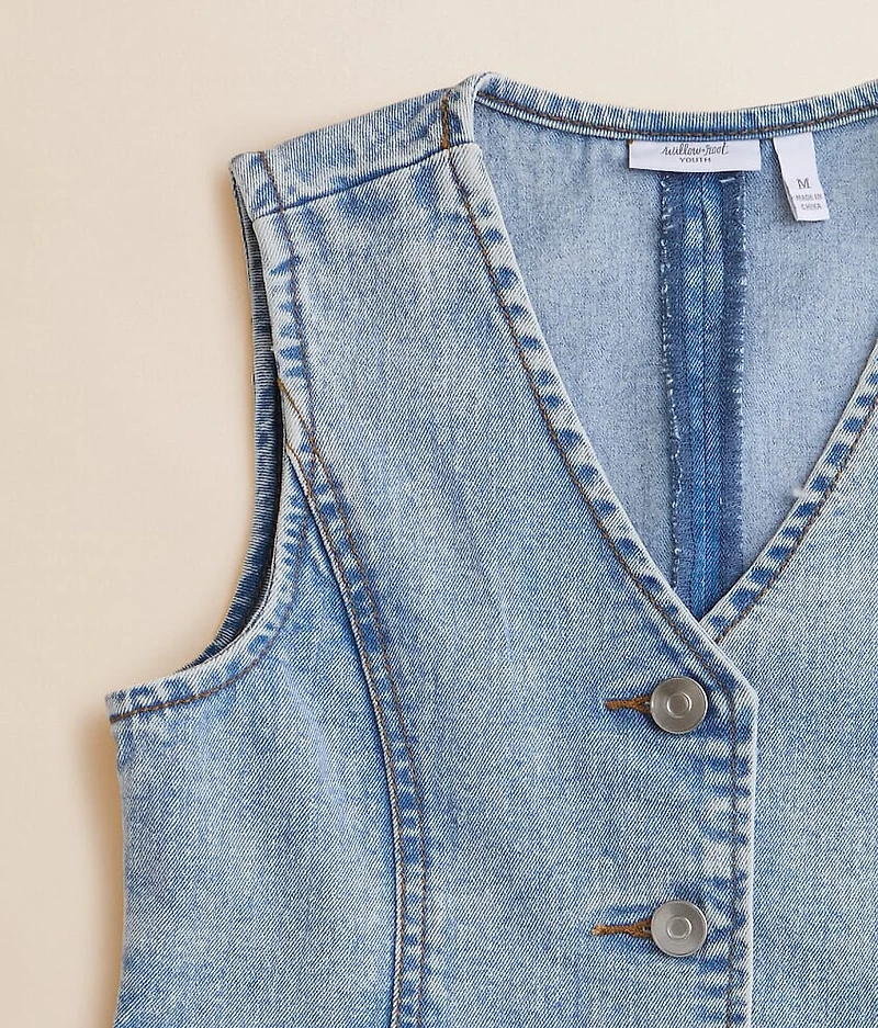Girls - Washed Denim Stretch Vest