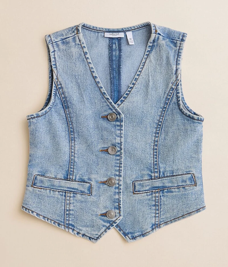 Girls - Washed Denim Stretch Vest
