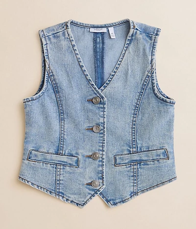 Girls - Washed Denim Stretch Vest