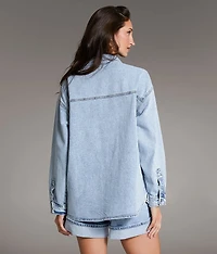 Washed Denim Stretch Shacket