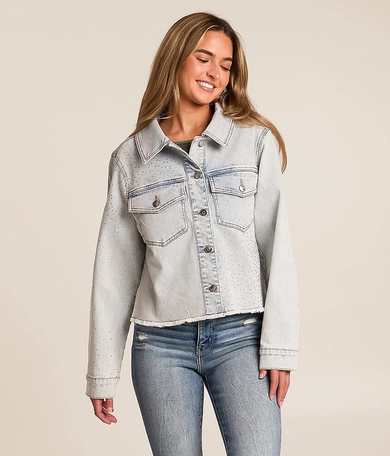 Rhinestone Denim Stretch Jacket