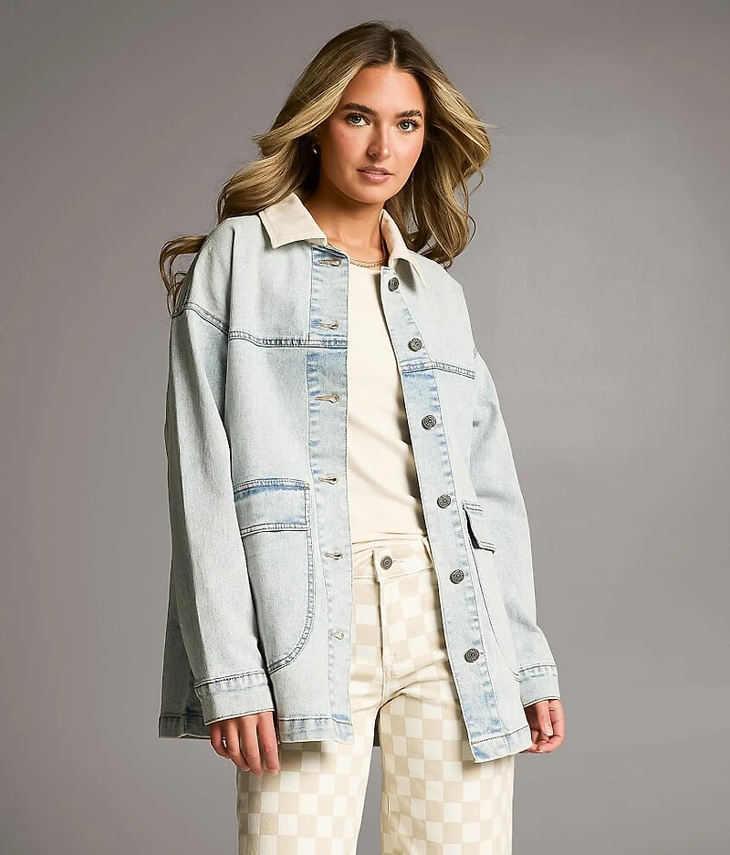Washed Denim Stretch Jacket