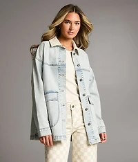 Washed Denim Stretch Jacket
