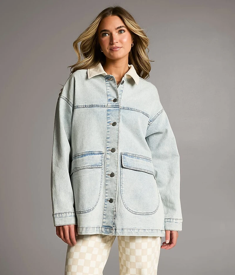 Washed Denim Stretch Jacket
