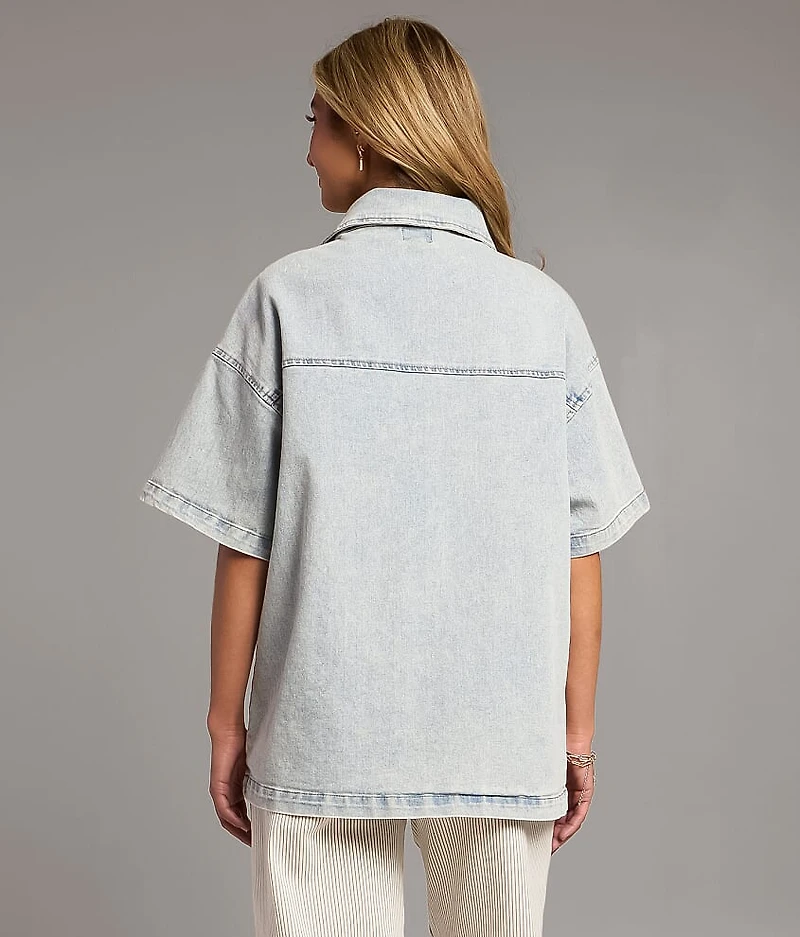 Washed Denim Stretch Shirt
