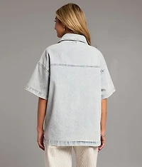 Washed Denim Stretch Shirt