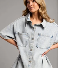 Washed Denim Stretch Shirt