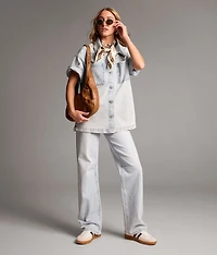 Washed Denim Stretch Shirt