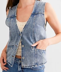 Washed Denim Vest