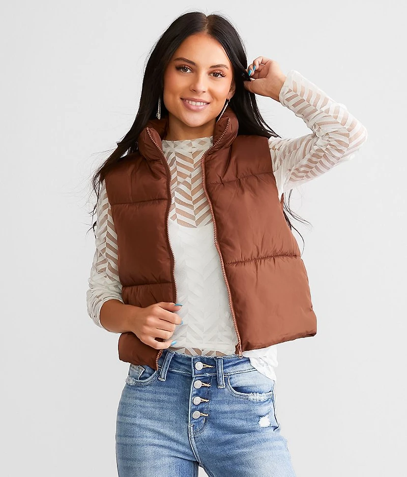 Cropped Puffer Vest