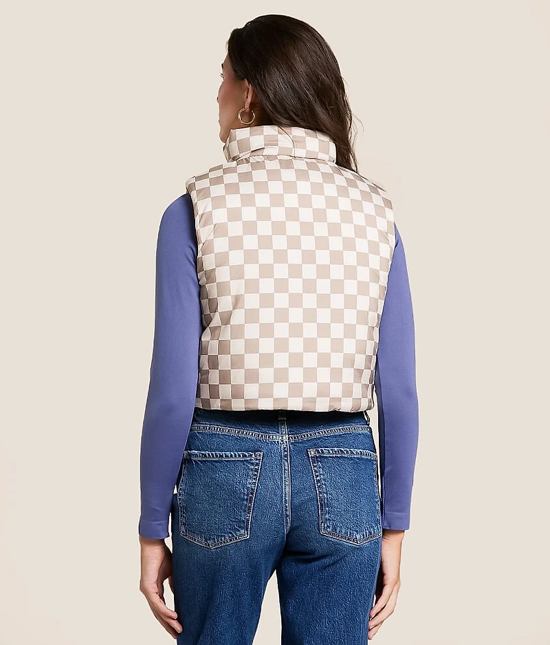 Checkered Reversible Cropped Vest