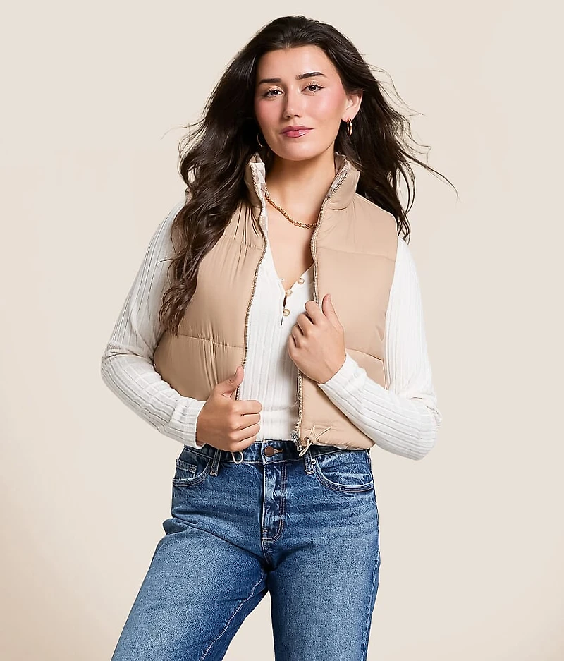 Checkered Reversible Cropped Vest