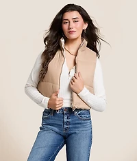 Checkered Reversible Cropped Vest