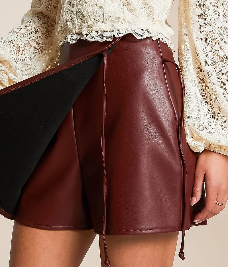 Pleather Skort