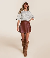 Pleather Skort