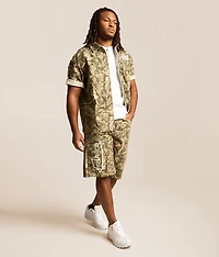 Double Knee Camo Denim Short