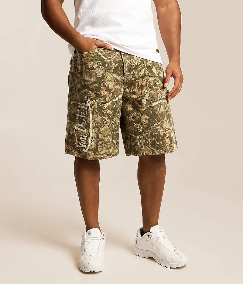 Double Knee Camo Denim Short